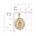thumbnail image 4 of 14k Tricolor Gold, Virgin Mary Ntra Sra De Guadalupe Pendant Religious Charm Oval Sparkly Cuts 18mm with 20" Dainty Neck Chain, 4 of 9