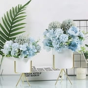 KIRIFLY Artificial Flowers, Fake Peony Silk Hydrangea Bouquet Decor Plastic Flower Arrangements Wedding Decoration Table Centerpieces(Blue)