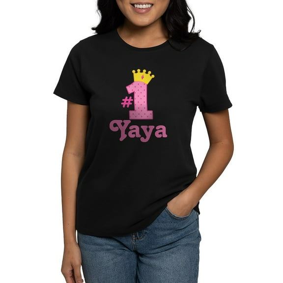 CafePress - Yaya (Number One) Women's Dark T Shirt - Women's Traditional Fit Dark T-Shirt