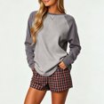 thumbnail image 6 of Jsaierl Women's Basic Raglan Sleeve Crewneck Sweatshirts Waffle Knit Sporty Casual Fall Tops S-2XL, 6 of 8
