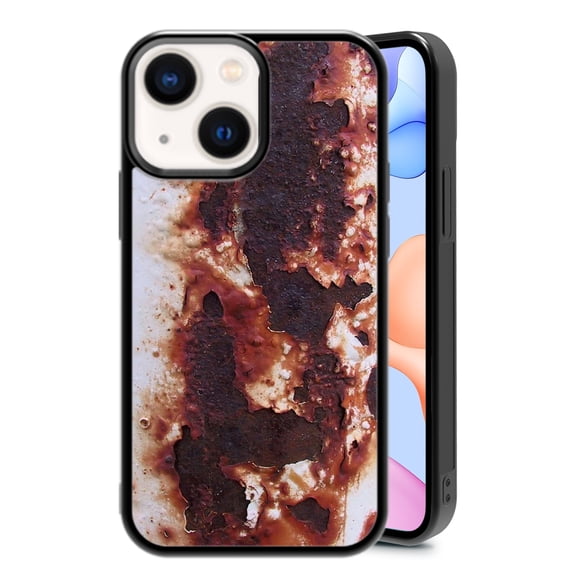 Rust Fashion for iPhone 15 Case, Cute Aesthetic Popular Shock-Absorbent Protective,Black