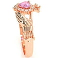 thumbnail image 3 of Claddagh Lab-Created Pink Sapphire Diamond Ring In Solid 14k Rose Gold, 3 of 6