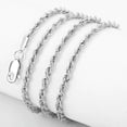 thumbnail image 6 of Bling Trax Silver-Plated Diamond-Cut Rope Chain Necklace, Silver-Tone Cadena Plateada for Men & Women, 2.1mm, 2.7mm, 3.8mm, 6 of 7