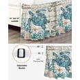thumbnail image 3 of Teal Sea Turtle Coastal Bed Skirt King Size, Summer Beach Nautical Starfish Retro Wrap Around Bed Skirting with Adjustable Elastic Strap, Dust Ruffled Pleated Bedskirts 18 Inch Drop for Bedroom Beds, 3 of 9