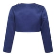 thumbnail image 2 of Alvivi Kids Flower Girl Dress Bolero Shrug Shiny Rhinestone Cardigan Tippet Long Sleeve Outwear Top Navy Blue 4, 2 of 7
