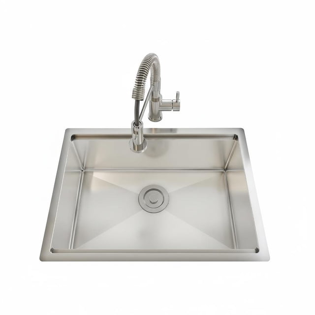 cm de Profundidaduradero 27 Inch Single Bowl Undermount Kitchen Basin 16 Gauge 304 Stainless Steel cm de Anchoorkstation con Sliding Accessories Profundo Basin para cm de Alturaogar RV