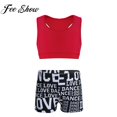thumbnail image 2 of Kids Ballet Gymnastics Leotard for Girls Dance Dress Two Pieces Gym Workout Sports Clothes Tank Top & Short Bottoms Set SwimsuitL Gong Bohan LED, 2 of 2