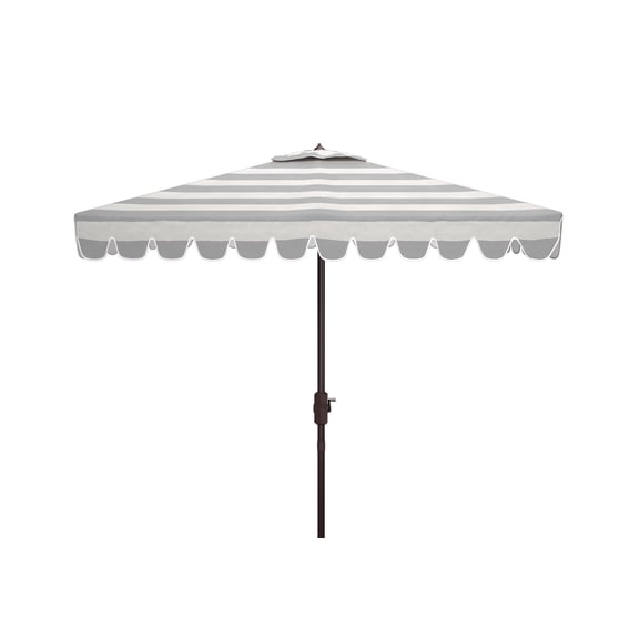 SAFAVIEH Outdoor Collection Vienna 7.5-Foot Square Crank Umbrella Grey/White