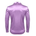 thumbnail image 4 of hotojiny Men's Silk Satin Dress Shirts Comfy Long Sleeve Button down Shirt Casual Party Prom Shirts Wedding Outfit, 4 of 7