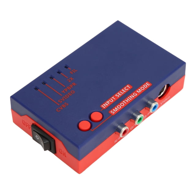 Convertisseur d'Interface Multimédia HD, Convertisseur Portable Facile à Utiliser pour Source Pal pour Consoles de Jeux Rétro Rouge, Bleu