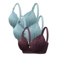 thumbnail image 1 of DecSea 3PC Women's Solid Color Steel Ring Oversized Gathering Underwear Daily Bra, 1 of 4