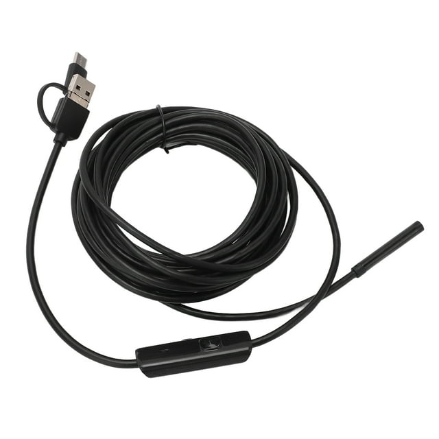 USB Endoscope, 5.5mm Diameter 3 In 1 IP67 Waterproof 67 Degree View 640 X 480 Resolution Snake Camera 6Pcs LED Lights Micro Interface USB Interface Type C Borescope For Pipelines