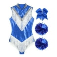 thumbnail image 4 of CHICTRY Tenues de Danse Métalliques pour Femmes Uniforme de Cheerleader Costume de Cheerleading Performance sur Scène Bleu TG, 4 of 6
