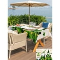 thumbnail image 4 of Outdoor Tablecloth with Umbrella Hole and Zipper, St. Patrick's Day Rectangle Table Cloth 60x84 Inch Waterproof Tablecloth, Green Gnomes Gold Coin Shamrock Beige Picnic Table Cover for Patio Camping, 4 of 7