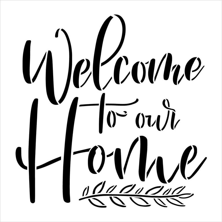 Welcome to Our Home Script Stencil by StudioR12 Craft DIY Farmhouse Home Decor Paint Family Wood Sign Reusable Mylar Template Select Size 15 inches x 15 inches - Walmart.com welcome-to-our-home-script-stencil-by-studior12-craft-diy-farmhouse-home-decor-paint-family-wood-sign-reusable-mylar-template-select-size-15-inches-x-15-inches-walmart-com