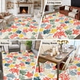 thumbnail image 6 of Summer Ocean Washable Living Room Rugs 6'x9', Watercolor Red Yellow Coral Low Pile Throw Large Area Rug Non-Slip Sturdy Edge Binding Carpet for Dining Room Kitchen Office, 6 of 9