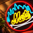 Baseball Neon Sign for Wall Decor, Lemon Yellow+Red-NY B, 13.70 x 11.89 ...