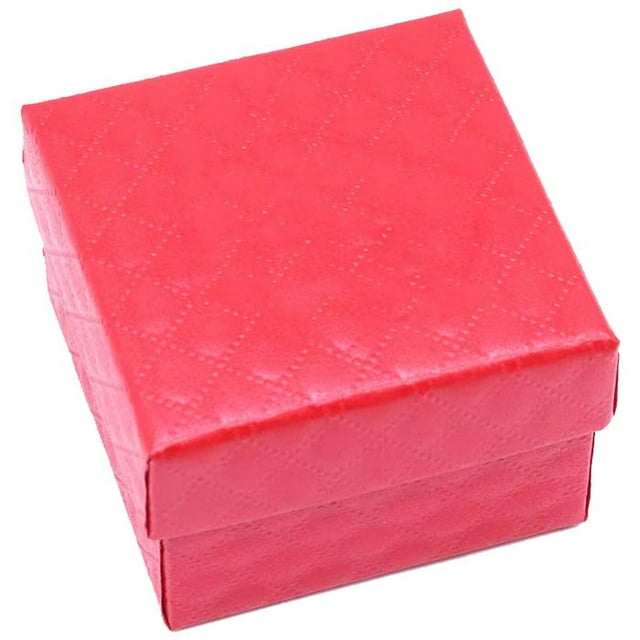 Cajitas De Joyería VelvRed 25Pzas Rojo 4x4x2.7cm Cartón Joyero.