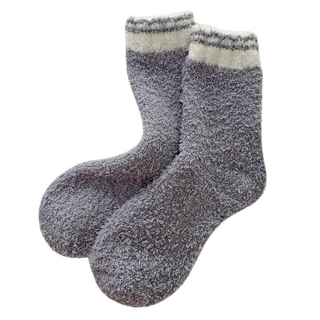 

Qufokar Pom Pom Socks Women Plus Size Socks for Women Women Casual Solid Color Coral Fleece Socks Home Socks