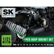 SK Hand Tools SK01349 11 Piece Metric 1/2 Drive Set Deep Socket Set