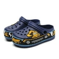 thumbnail image 4 of Kids Garden Clogs Boys Clogs Cute Cartoon Girls Water Clogs Home Room Lightweight Shoes Children Slip-on Breathable Beach Pool Shower Clogs Sport Kids Child Non-Slip Slides Excavator Navy 30, 4 of 5