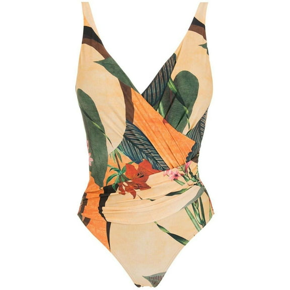 Lopeceal Women's One Piece Swimsuit with Beach Cover up Floral Print Bikini Set Bathing Suit
