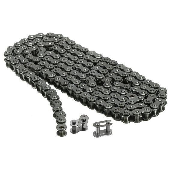 Uxcell #25/04C-1 Roller Chain 3 Feet 1/4" Pitch Carbon Steel Roller Chains with 2 Free Master Connector Links, 144 Links