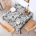 thumbnail image 2 of Halloween Doodle Pattern Square Tablecloth,Waterproof Square Table Cover,Wipeable Spillproof Washable Table Cover for Home Kitchen Party Decor 52"x52"(132x132cm), 2 of 6