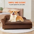 thumbnail image 5 of VEVOR Sofá para mascotas, sofá para perros y gatos de tamaño pequeño, sofá cama suave y aterciopelado para perros, sofá para gatos con carga de 60 libras, marrón oscuro, 5 of 5