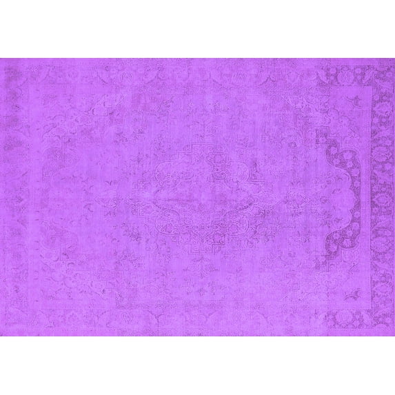 Ahgly Company Indoor Rectangle Oriental Purple Industrial Area Rugs, 8' x 10'