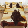 thumbnail image 6 of 3-Piece Bedding Set, Mandalorian Baby Yoda Anime Cartoon Soft Comforter and Pillowcase for Bedroom Hotel (1 Duvet Cover and 2 Pillow) 86"x70", 6 of 8