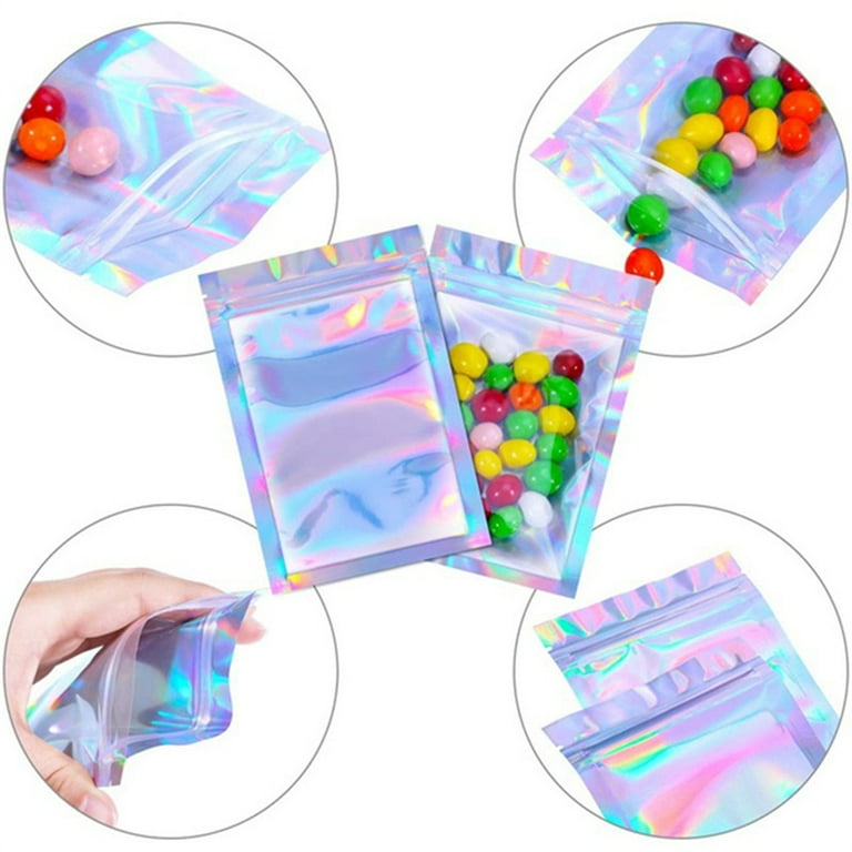 10/100/300Pcs Resealable Zip-lock Bag Cosmetic Laser Packaging