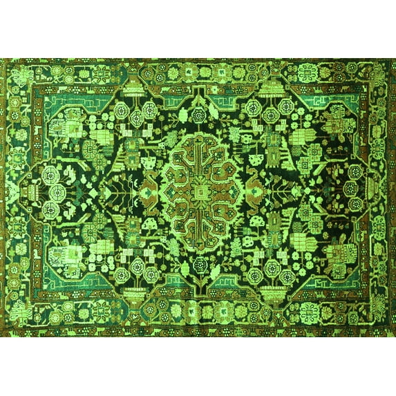 Ahgly Company Indoor Rectangle Animal Green Traditional Area Rugs, 3' x 5'