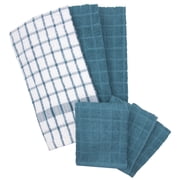 RITZ Terry Kitchen Towel and Dish Cloth, Set of 3 Towels and 3 Dish Cloths, Atlantic