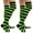 Black and Lime Green, variant on COUVER Women Striped Over Knee Stockings, Black Lime Green, 2 Pairs