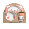 thumbnail image 1 of 5-piece Set Of Bamboo Fiber Cartoon Pattern Children's Tableware, 1 of 1
