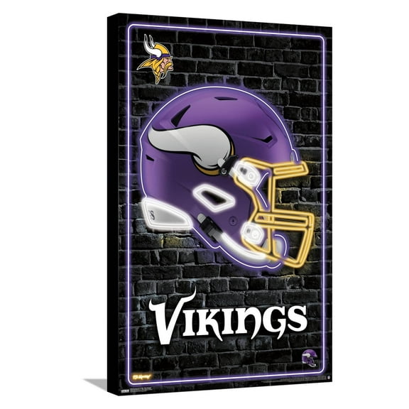 NFL Minnesota Vikings - Neon Helmet 23 Canvas Wall Poster, 14.725" x 22.375"