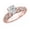 Rose Gold, variant on 1 Carat t.w. 14K White Gold Vintage Style Channel Set Filigree Round LAB GROWN Diamond Engagement Ring with a 0.5 Carat D-E Color VS1-VS2 Clarity Center Stone