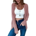 thumbnail image 1 of SAYOO Cárdigan de punto para mujer, manga larga, cierre de botón, prendas de vestir de otoño sólidas para uso diario informal SAYOO  moda, 1 of 4