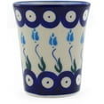 thumbnail image 3 of Polish Pottery 4 oz Tumbler (Peacock Tulip Garden Theme) Hand Painted in Boleslawiec, Poland + Certificate of Authenticity, 3 of 6