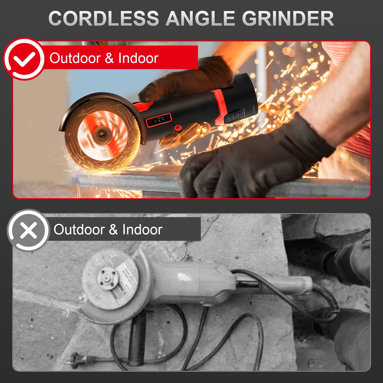 Victool 3 Inch 12V Lithium Electric Angle Grinder Handheld Polishing Grinding Machine Power Tools US