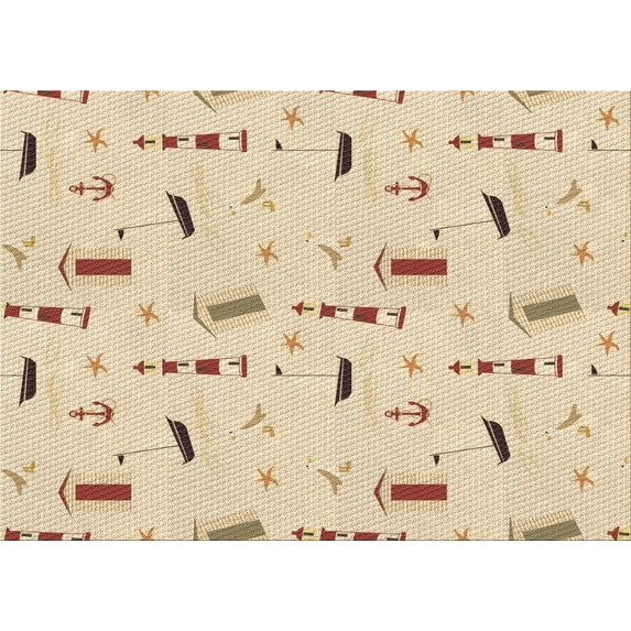 Ahgly Company Machine Washable Indoor Rectangle Transitional Vanilla Gold Area Rugs, 8' x 12'