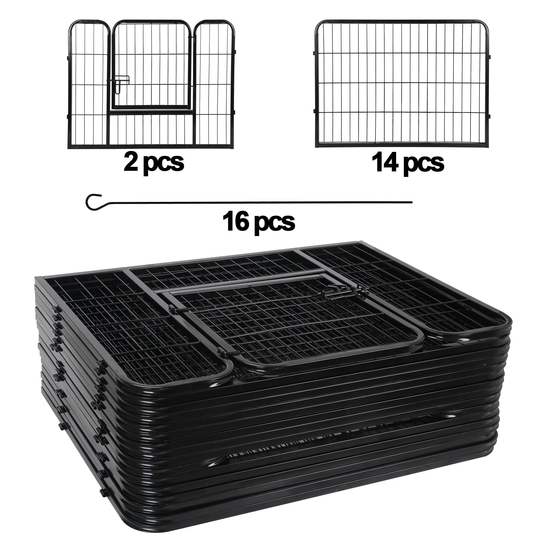 ZENY 24"H Heavy Duty Metal Pet Dog Playpen Kennel Fence, 16 Panels
