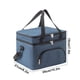 thumbnail image 3 of Bolsa térmica térmica islante para adultos - doble compartimento, gris/azul marino, 26x21x19cm con correa ajustable para trabajo de oficina y picnics, 3 of 6