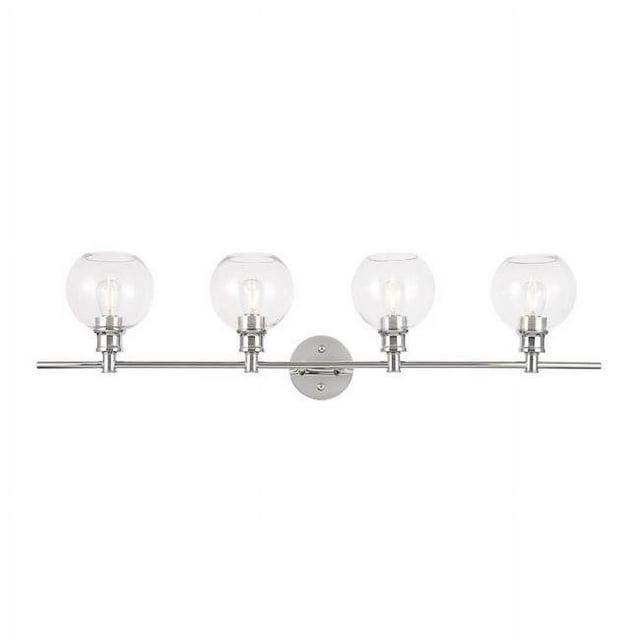 Living District Collier 4 Light Chrome Clear Glass Wall Sconce Industrial