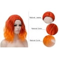 thumbnail image 5 of RightOn Orange Wig for Women Flame Color Wig Orange Ombre Wig Short Curly Wavy Bob Wig Fire Wig Synthetic Cosplay Party Wig, 5 of 8