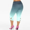 thumbnail image 3 of Gibobby Leggins estampados Leggings informales para mujer talla granpara, mallas con ribete encaje, Jeggings, pantalones vaqueros elásticos cintura alta, pantalones capri ajustados（Glauco， L), 3 of 4