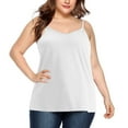 thumbnail image 2 of Aboser Womens Summer Camisole Tops Plus Size Sleeveless Shirts Elegant Spaghetti Strap Cami Tank Top Casual V Neck Blouses Loose Fits Undershirts White L, 2 of 7