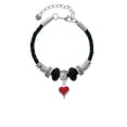 thumbnail image 2 of Delight Jewelry Silvertone Small Long Red Heart Daughter Celtic Knot Leather Bead Bracelet, 7"+2" Extender, 2 of 4
