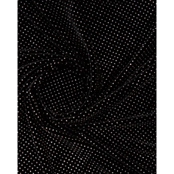 Zelouf Marlee Glitter Dot On Velvet  , Sewing, DIY, Crafts Fabric by the Yard, Black/rose, 3 Yard